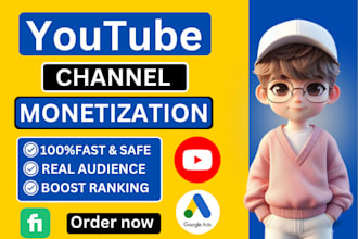 do complete organic youtube channel monetization promotion