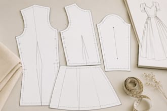 create sewing pattern, sewing instruction, PDF pattern and pattern grading