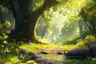 design environment concept art or background art for games