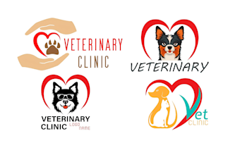 design animal dog pet care veterinary logo with vector file