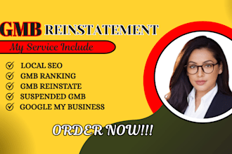 gmb ranking verify and reinstate suspended google my business local SEO ranking