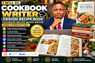 be cookbook writer, design recipe book, cookbook recipe ebook writer formatting