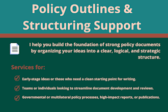 structure your policy ideas into a clear, logical, and strong outline