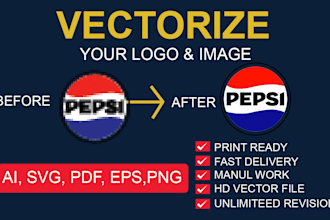 do vector tracing and redraw logo or image