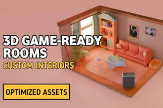 create stylized low poly game ready environments and isometric room