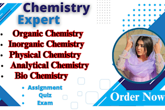 assist you in chemistry, organic, physical, inorganic, general and analytical