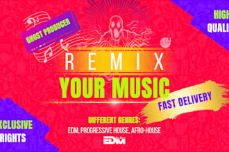 produce an edm, progressive house or afro house track