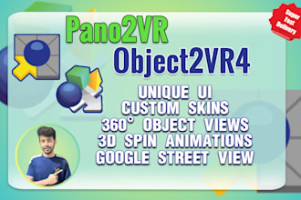 create 360 virtual tour customized skin using pano2vr or object2vr