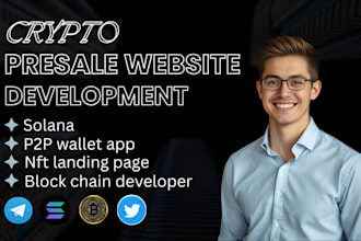 create crypto presale website nft landing page web3 wallet staking dapp p2p app