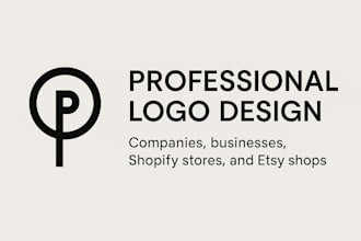 design minimalist logo for company, business shopify store and etsy