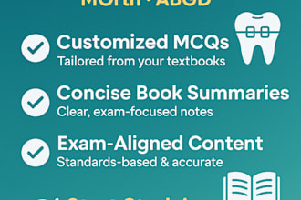 create mcqs and concise summaries for nbde, inbde, ore, lds, morth, abgd exams
