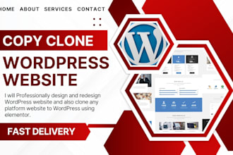 design, redesign, copy clone wordpress website using elementor pro in 12 hours