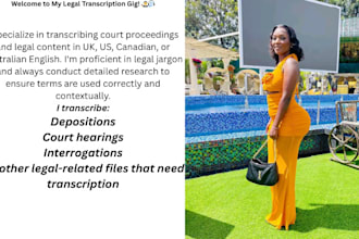 do quality transcription of legal files such as depositions