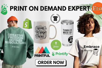 etsy shopify print on demand etsy print on demand etsy seo setup etsy pod store