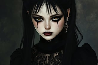 make a dark horror and fantasy horror character