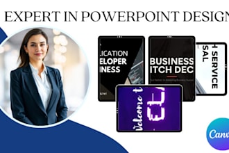 design powerpoint presentations, canav pitch decks, business slides using canva