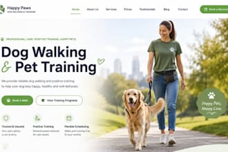 design wix dog walking pet training website squarespace pet care redesign