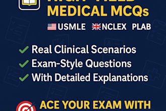 make usmle, nclex, and plab style mcqs for you