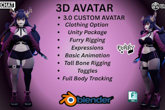 create custom vrchat avatar vrc character 3d model furry avatar nsfw animaze
