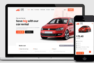 design a professional and customized car rental website for your company