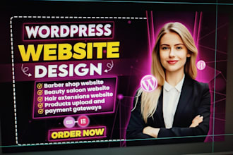 design a barber shop, beauty salon, and hair extension wordpress website