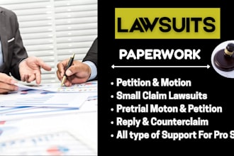 write petitions motion lawsuit pleadings demand letters and legal document