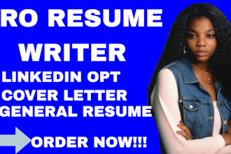 write you professional  resume, cover letter, general resume and linkedin opt