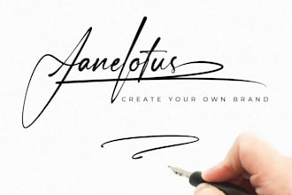 do modern handwritten signature logo for your brand or name