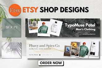 design attractive etsy store banner etsy logo etsy branding kits setup etsy shop