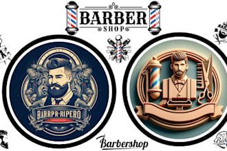 design custom barber, barbershop and beauty salon logo