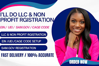 do llc registration, nonprofit, get ein, uei, cage code, sam gov registration