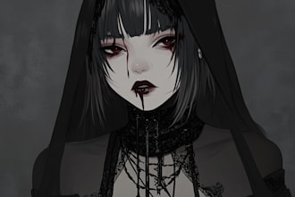 illustrate a horror and fantasy horror character