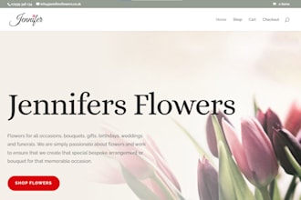 design flower shop website online garden plant store floral dropshipping store