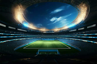 design 3d gym, stadiums, sport complex, and  3d gaming arenas