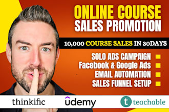 udemy online course promotion thinkific, kajabi health and fitness course sales