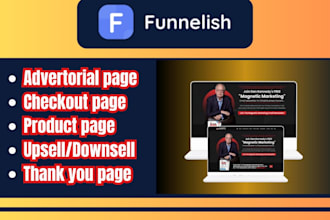 clone funnelish product page, advertorial, or checkout page fast