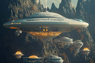 design spaceship, sci fi illustration and sci fi art