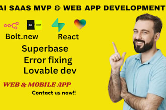 build or fix modern web app using react nextjs lovable al and supabase
