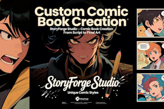 do comic book illustration, manga comic book, webcomic art as comic artist