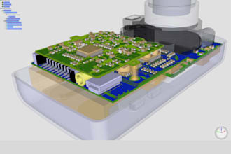 design pcb circuit with electric schematic layout, 3d caseing for manufacturing