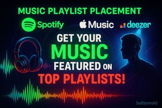 promote your music to curated spotify and apple music playlist