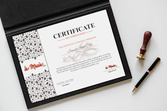 a professional certificate, diploma or award design