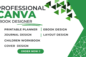 design printable planner journal kids activity book and budget planner on canva