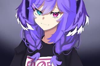 draw kawaii anime illustration, vtuber fanarts and oc
