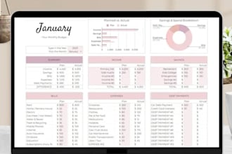 create custom excel spreadsheet google sheet budget planner formulas macros