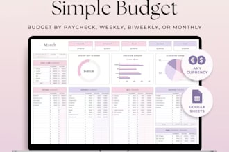 create custom excel spreadsheet google sheet finance or budget tracker planner