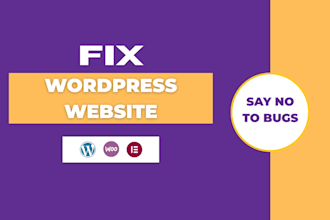 wordpress bug fix, repair elementor problem, theme fix wordpress error and issue
