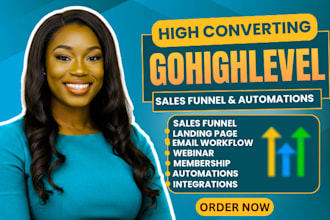 build gohighlevel sales funnel, go high level landing page, ghl website expert