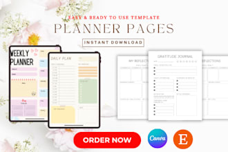 design custom digital stickers for digital planner, journal or etsy