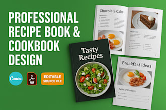 create professional recipe book, ebook, or cookbook design in canva